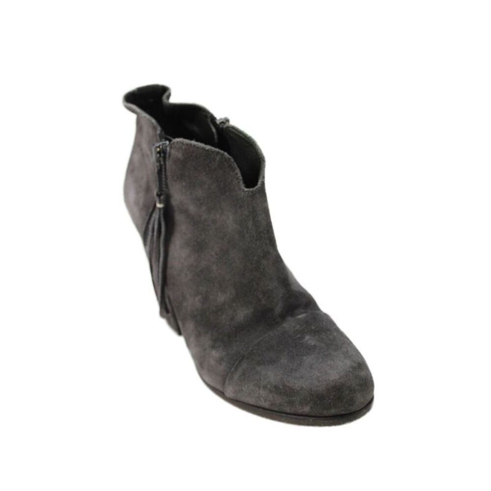 Rag & Bone Women's Suede Leather Block Heel Ankle Boots Gray Size 36